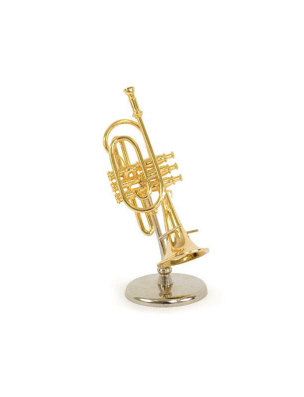Mini Instrument De Musique, Modèle De Trompette Miniature Plaqué Or De 5,6  Pouces De Hauteur Pour Décorations De Vacances Pour Cadeau De Collection 