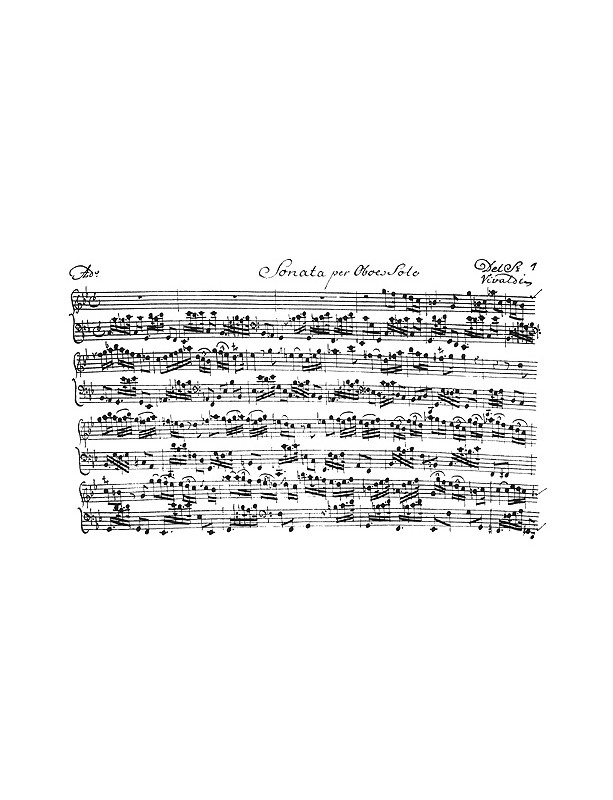 Partition facsimile Vivaldi Antonio Sonata per oboe RV 53, RV 81, RV